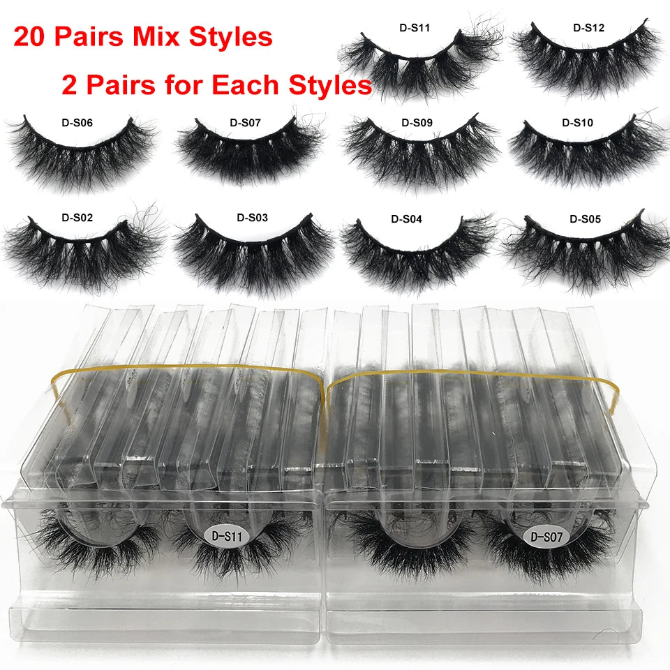 3D Mink Lashes 10-100 Pairs Real Mink Wholesale Makeup Eyelashes Vendor False Eyelash Extension Supplies Natural Full Fake Lash