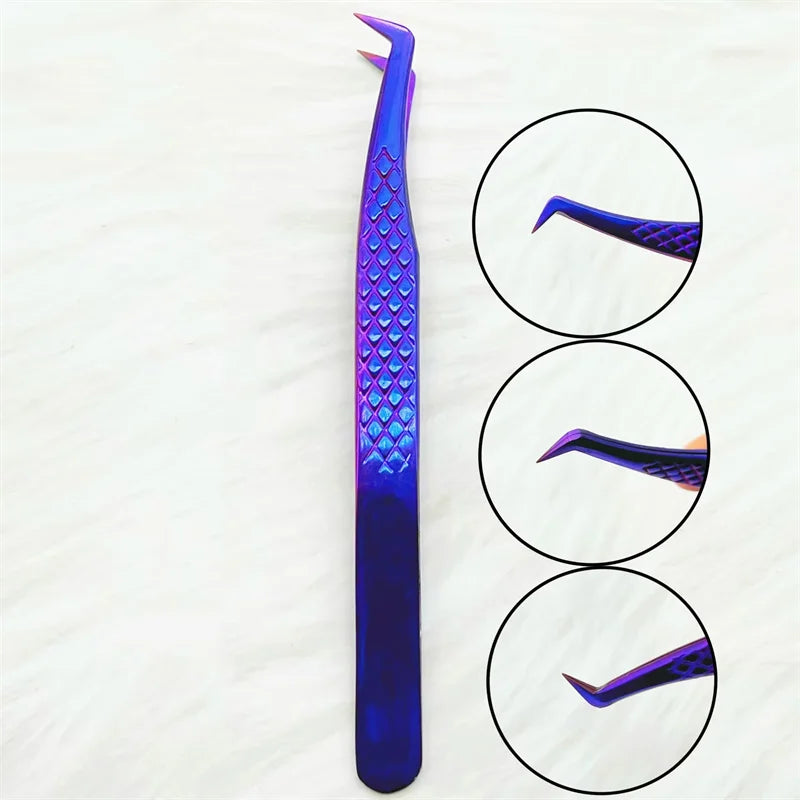 1PC Eyelash Extension Tweezers Lash Applicator Tool Stainless Curved Straight For Eyelash Tongs False Clip Makeup Nail Art Tool