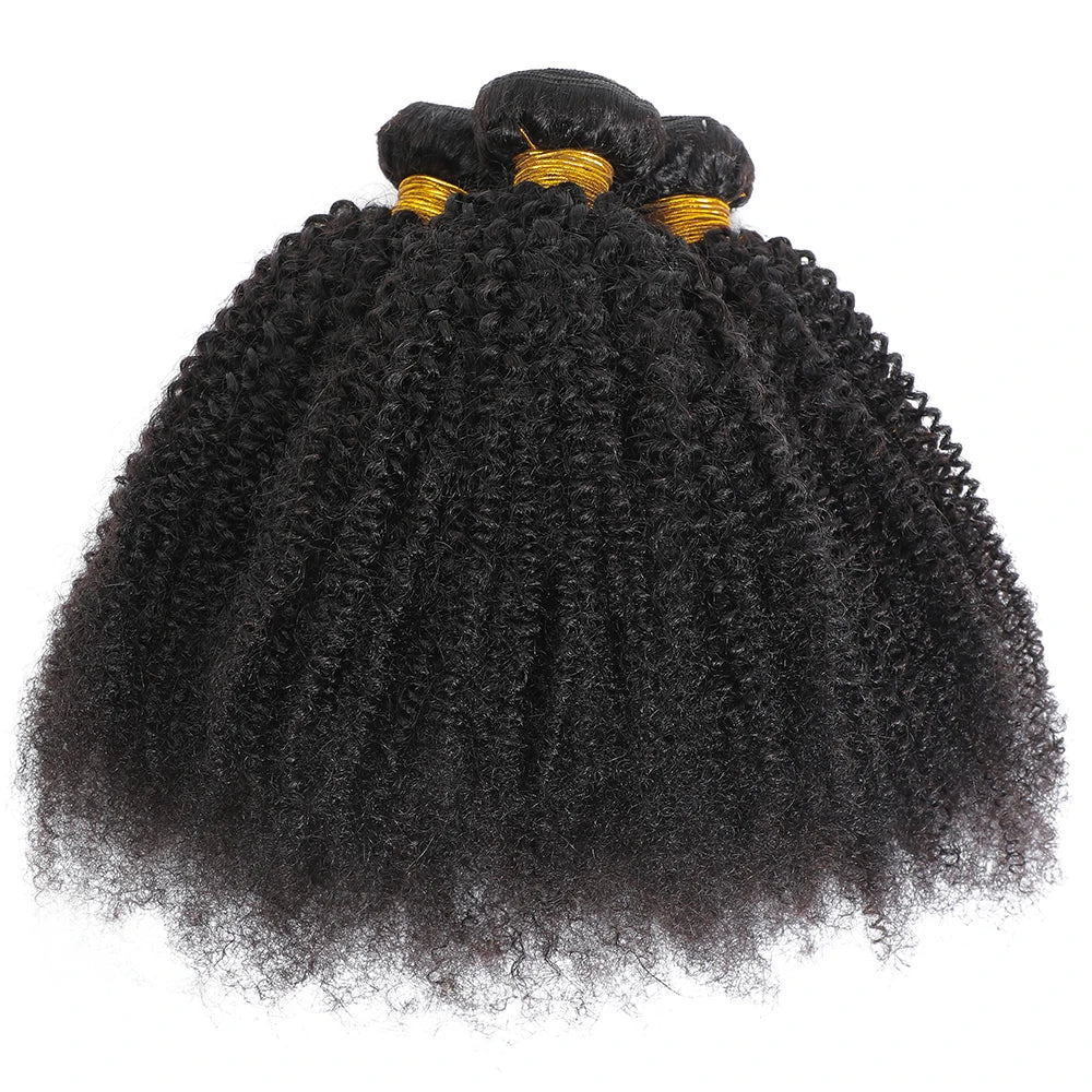 Afro Kinky Curly Bundles Brazilian 1/3 Afro Kinky Human Hair Bundles Deal 8-24" Hair Extensions Curly Human Hair Weave For Women