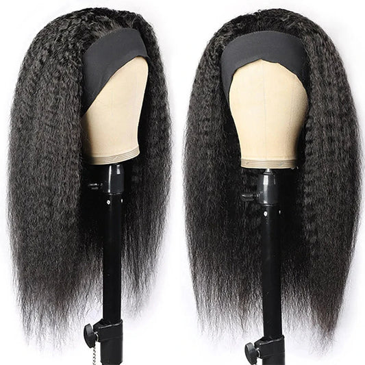 Women's Headband Wig Human Hair Straight Brazilian Wigs For Black Women Remy Full Machine Made Fast Delivery