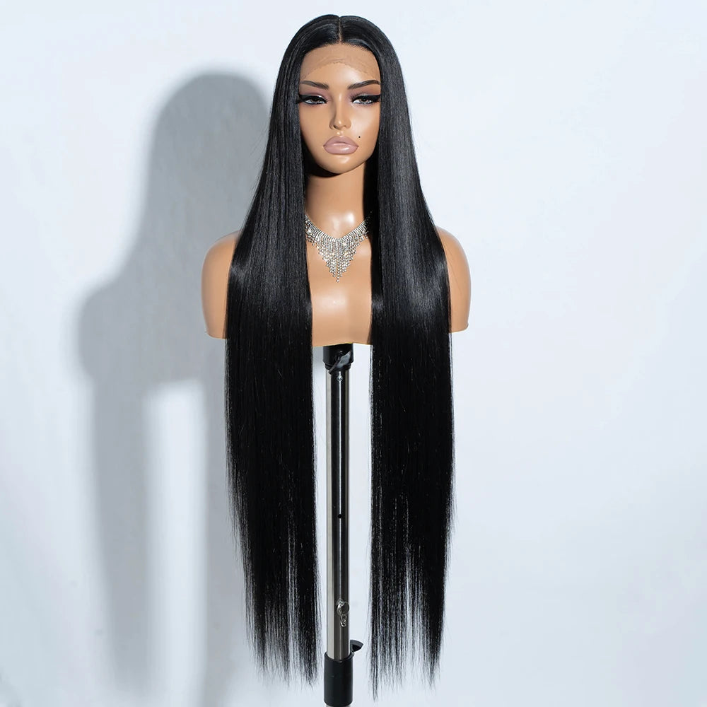 Synthetic Lace Front Wigs Highlight Brwon Blonde Black Wig For Women Long Straight Lace WIg 38Inch Synthetic Heat Resistant Wig