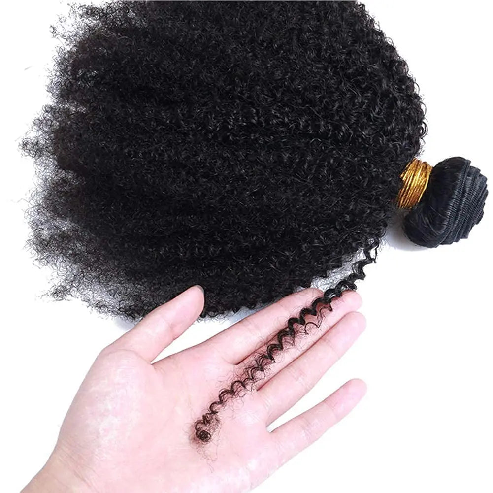Mongolian Afro Kinky Curly Bundles Human Hair Afro Kinky Bulk Human Hair Unprocessed Virgin Hair Bundles for Women Natural Black