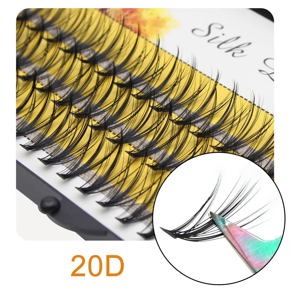 Moonlily Soft Mink Silk 20D/30D/40D Lashes Cluster Eyelash Extension Natural Long 3D Volume Effect Faux Bunche Individual Makeup