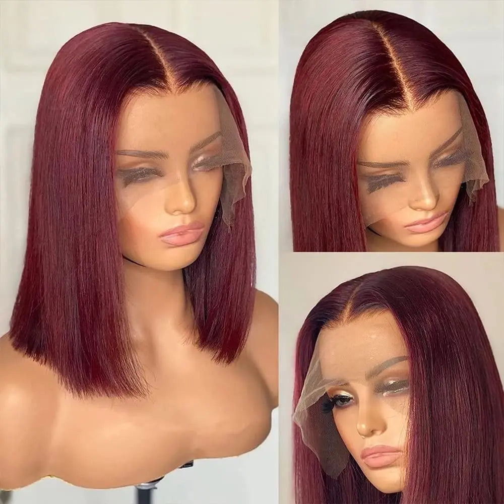 Glueless wigs T Part Lace Front Wig 13*4 Lace Front Human Hair Wigs For Women Closure Wigs 180 Density Short Straight Bob Wigs