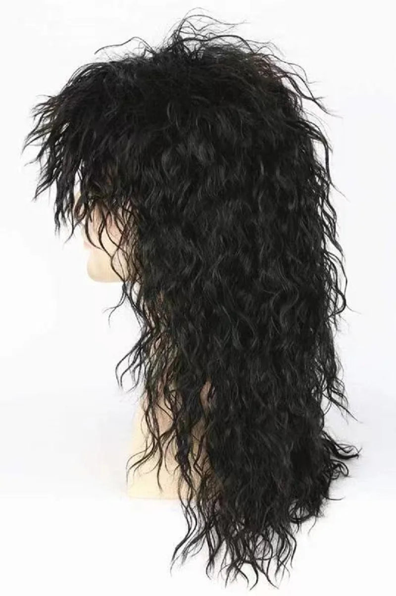 Synthetic Men Women Rock Wig 70s 80s Rock Punk Wig Long Curly Hair Wigs For Halloween Costumes Animation Wigs