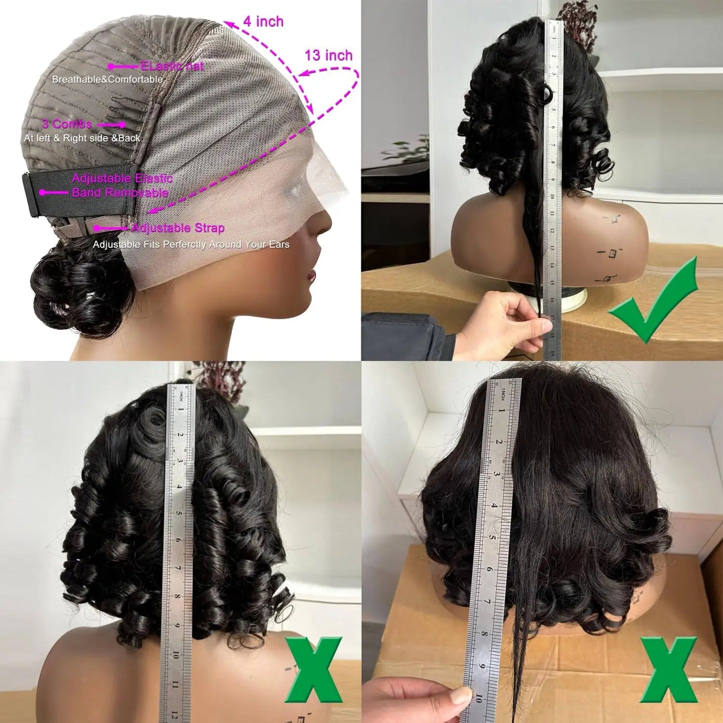 Peruvian Hair 13x4 Transparent Lace Frontal Wig Body Wave Bob Wig Human Hair Wigs Virgin Remy Hair Lace Front Wig Natural Color