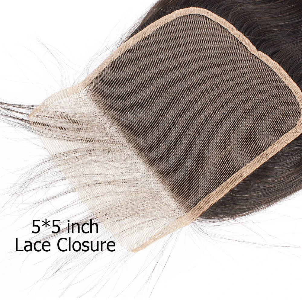 1pc 100% Human Hair Lace Frontal Closure 5x5 4x4 2x6 13x4 13x6 Lace Closure Free Part Pre-Plucked Transparent Lace Straight