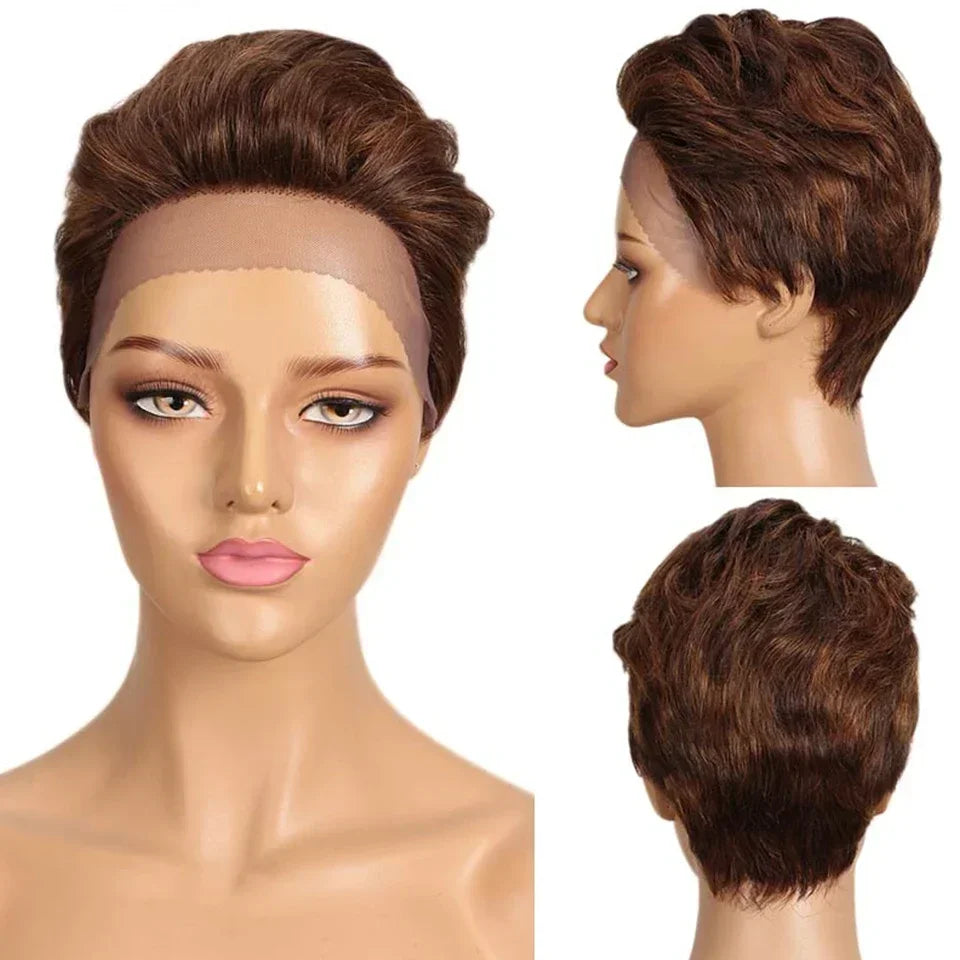 Peruvian Short Straight Hair Wig Pixie Lace Human Hair Wigs For Black Women Remy Hair Short Lace Pixie Cut Fashion wig