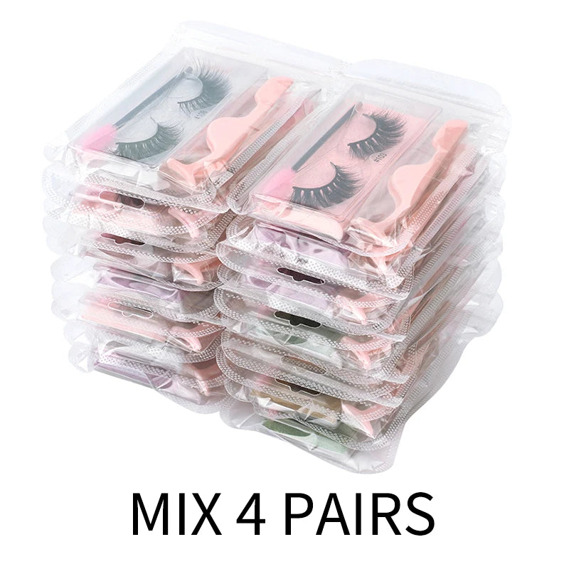 3D Mink Lashes Wholesale Natural Wispy False Eyelashes Makeup Beauty Soft Lashes in Bulk Long Lasting Volume Cilia Mink Eyelash