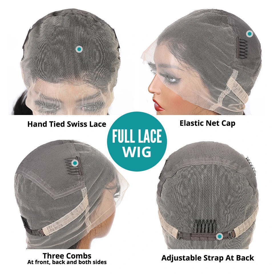 Allove Full Lace Human Hair Wig Transparent Lace Frontal Wig Bone Straight Lace Front Wig Brazilian Remy Hair Wigs