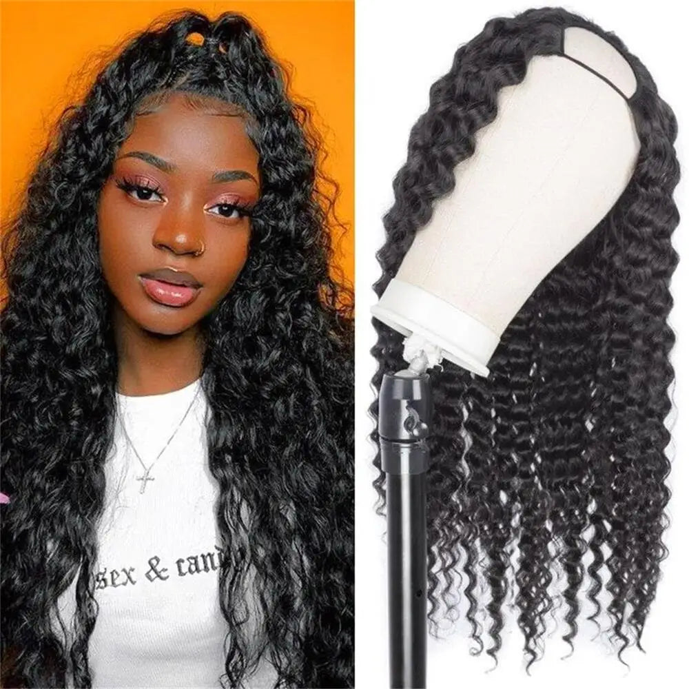 V Part Wig Water Wave Human Hair No Leave Out Upgrade U Part Wigs Human Hair Wig Curly Wigs For Black Women No Glue V Part Wigs