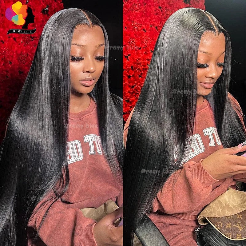 Straight Human Hair Wigs 13x6 HD Transparent Lace Frontal Wigs for Black Women Preuvian Glueless 13x6 Lace Front Human Hair Wig