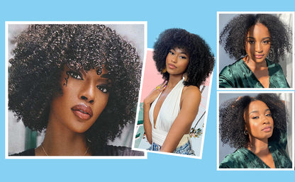 Mongolian Afro Kinky Curly Bundles Human Hair Extension Remy 3 bundles Deal Curly Human Hair Bundles For Women Natural Black