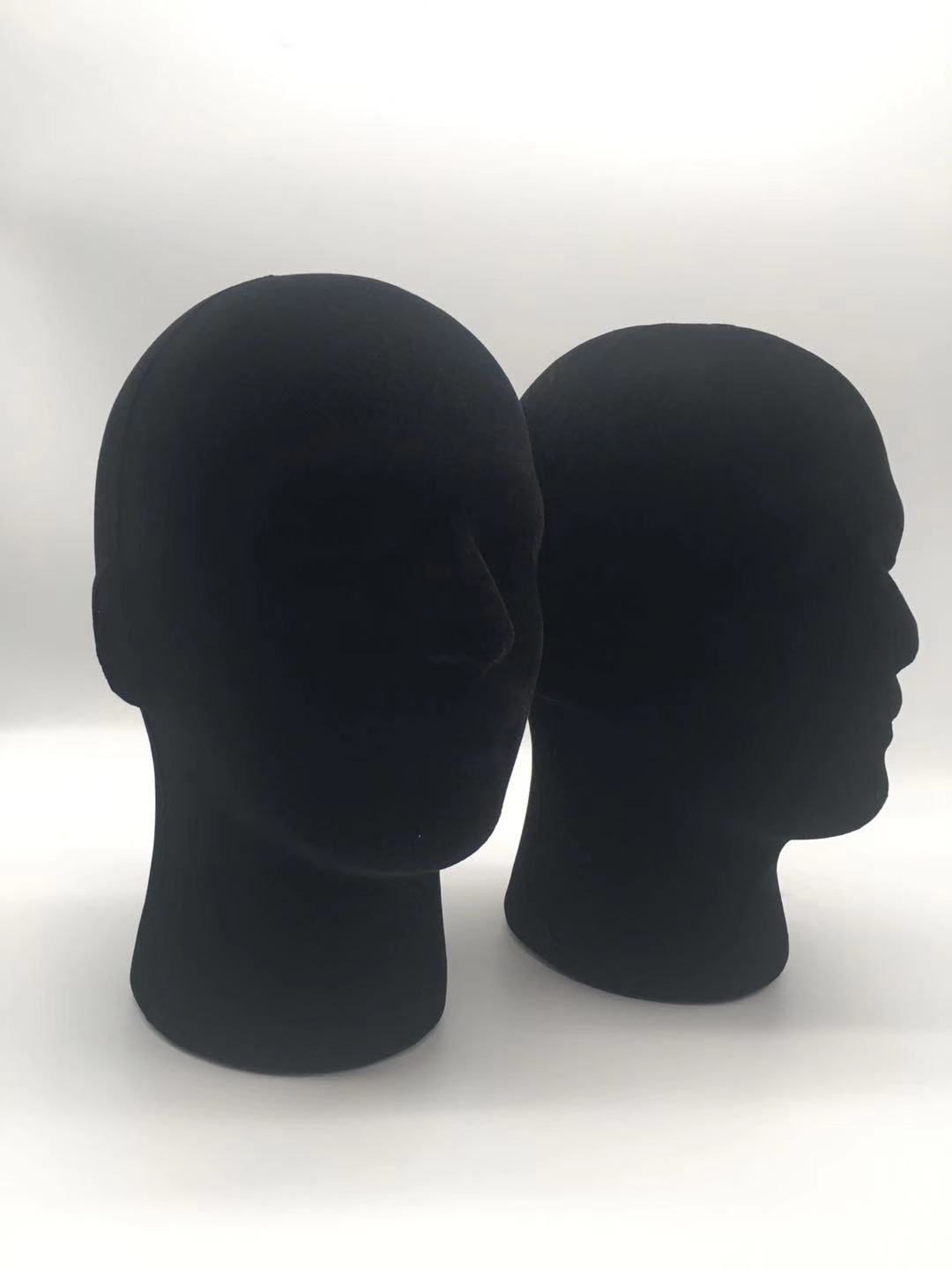Flocking Foam Mannequin Head Black Foam Mannequin Head Mold Foam Mannequin Head