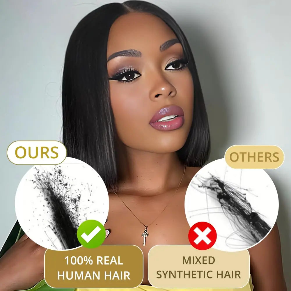 Glueless Wigs Human Hair Wear Go Bob Wigs Straight Lace Front Pre Plucked 13x4 HD Brazilian Transparent Lace Frontal Wig on Sale