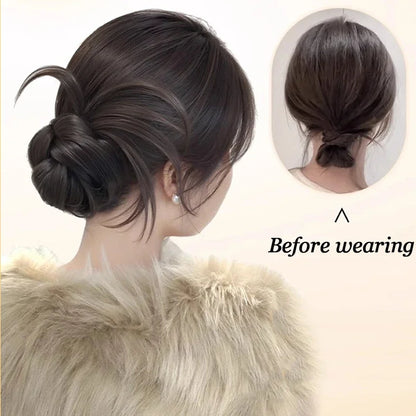 Synthetic Claw Clip Ponytail Extensions Messy Chignon Bun Ponytails Wavy Curly Hairpieces For Women Low Claw Clip In Hair Wig