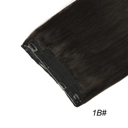 80G Fish Line Human Hair Extensions Straight Halo Clip In Remy Hair Extensions OnePiece Invisible Wire Hair Extension for Women