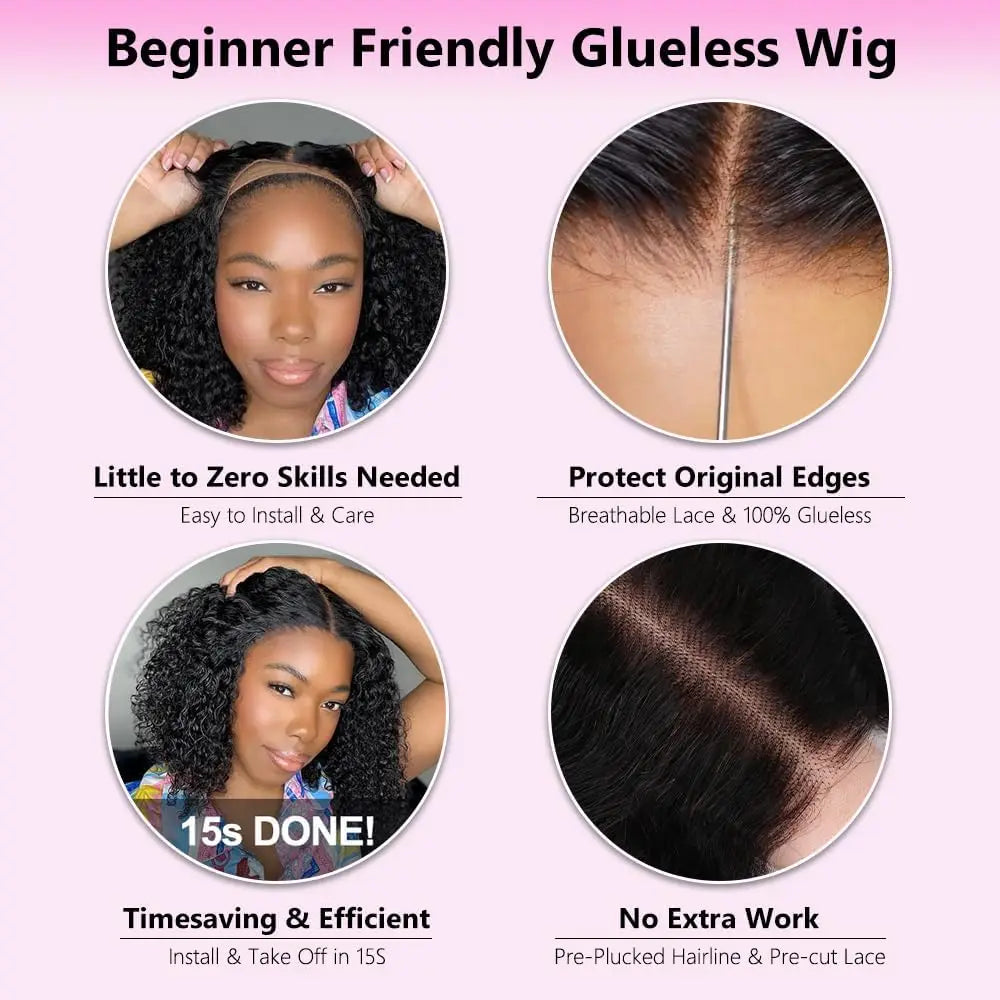 Glueless Wigs Human Hair Wear Go Bob Wigs Straight Lace Front Pre Plucked 13x4 HD Brazilian Transparent Lace Frontal Wig on Sale