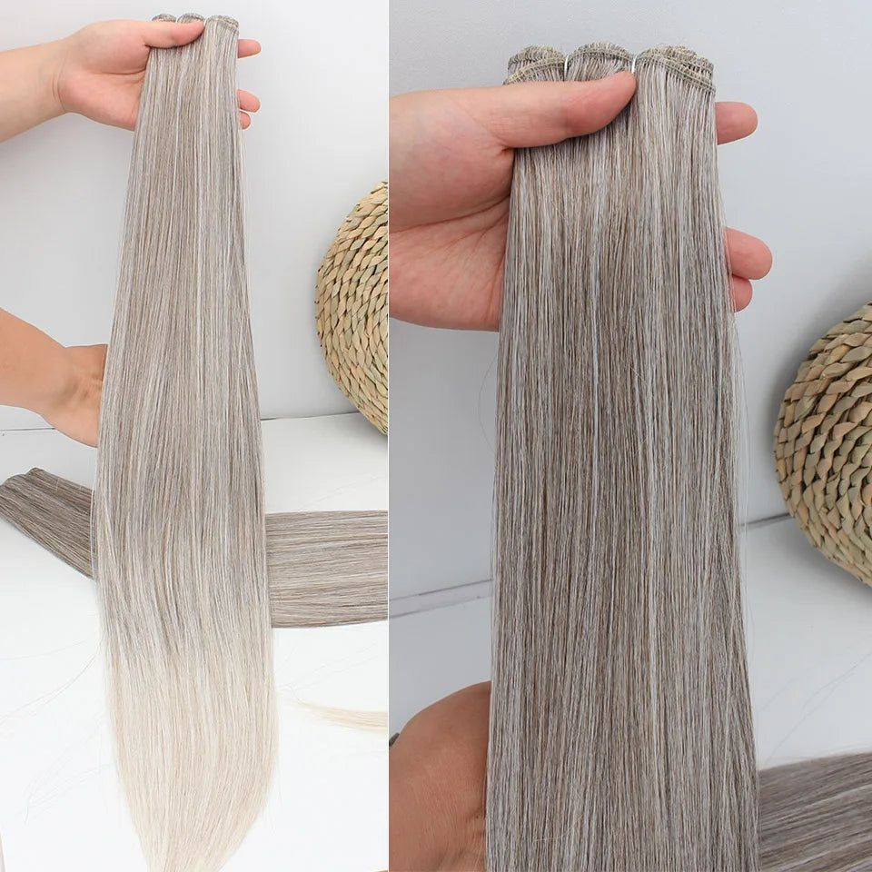 Bio Straight Hair Bundles 26" Natural Soft Heat Resistant Fiber Synthetic Fiber Hair Extensions Protein Straight Hair Weave