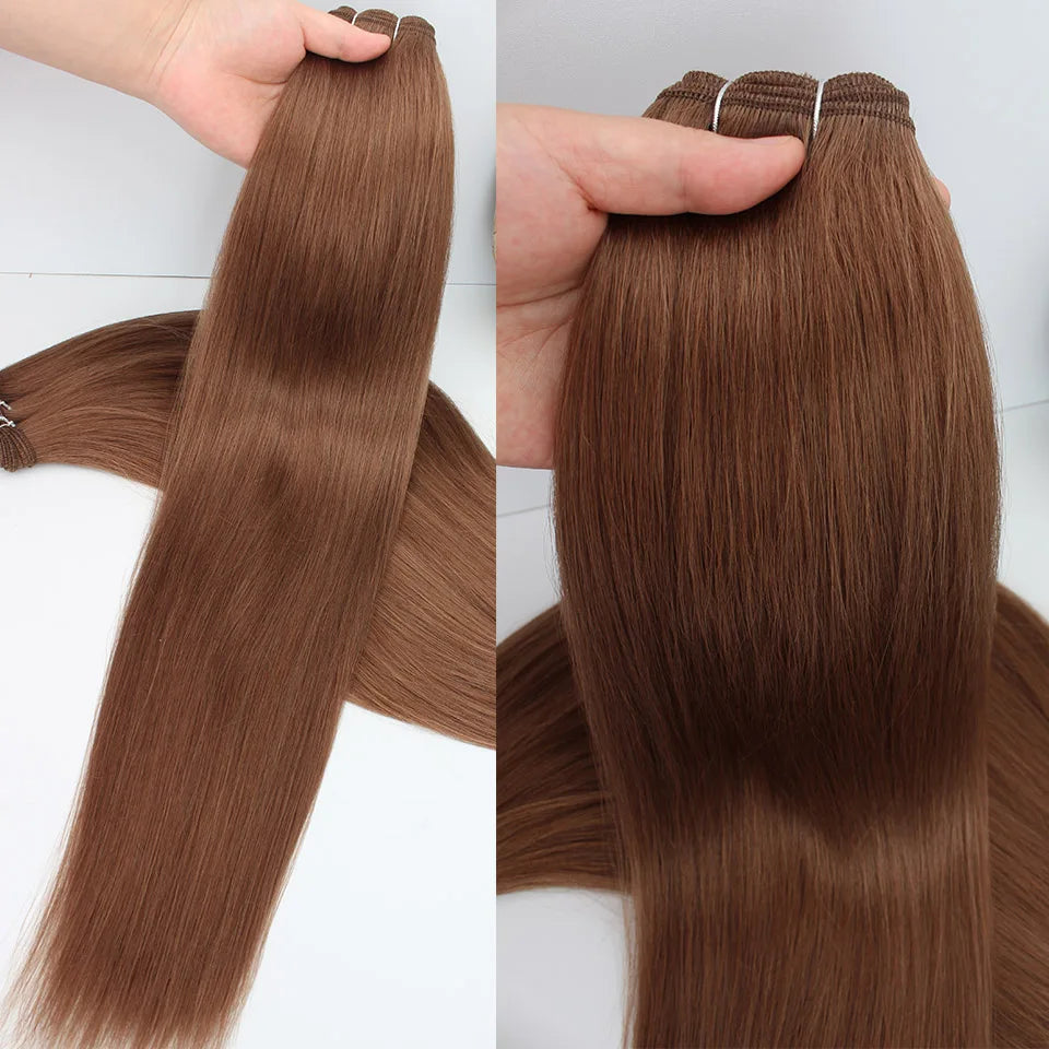 Bio Straight Hair Bundles 26" Natural Soft Heat Resistant Fiber Synthetic Fiber Hair Extensions Protein Straight Hair Weave