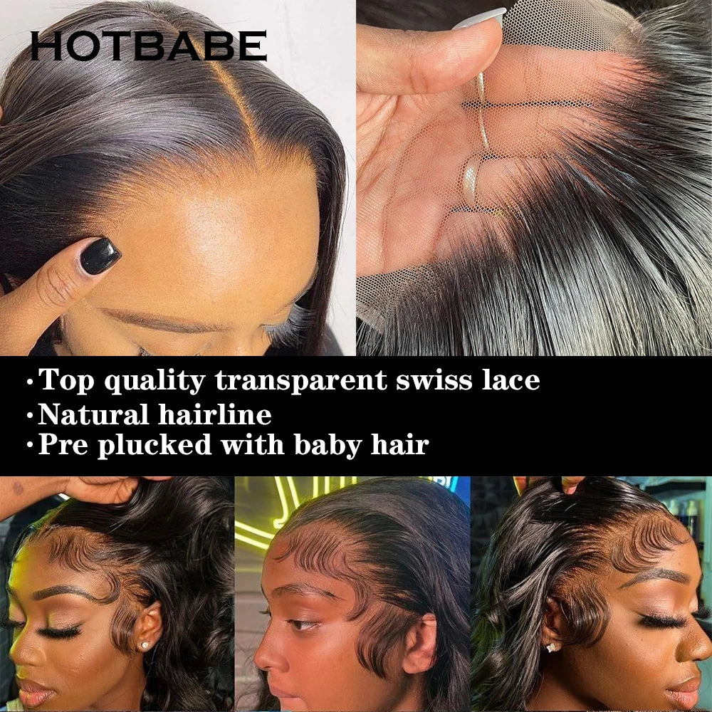 HD Full Lace Human Hair Wigs Straight Wig Brazilian Pre Plucked Remy Hair Natural Black Color Wigs On Sale Clearance