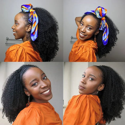 Headband Wig Human Hair Kinky Curly Glueless Wig 30 32 Inches Full Machine Made Curly Headband Bob Wig Human Hair Wigs for Women