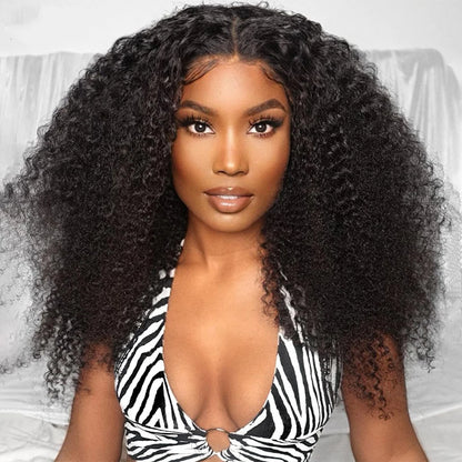 Human hair lace front wig Kinky Curly glueless preplucked human wigs ready to go Yawawe Wear Go wig