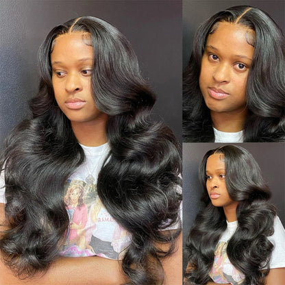Body Wave Bundle With Frontal 13x4 HD Lace Peruvian 100% Human Hair Extension 3 Bundles With Closure Frontal Natural Color Hair
