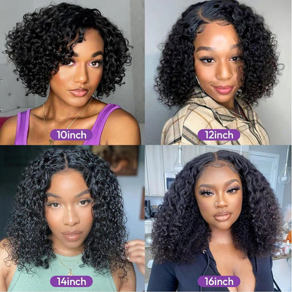 Mongolian Kinky Curly Wig Human Hair 13x4 Curly Lace Front Human Hair Wigs Deep Curly Lace Closure Wig For Women 180 Density