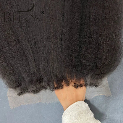 Kinky Straight Curly Baby Hair 13x6 HD Lace Frontal Skinlike Pre plucked 5x5 HD Closure Curly Edge Hairline Brazilian Human Hair