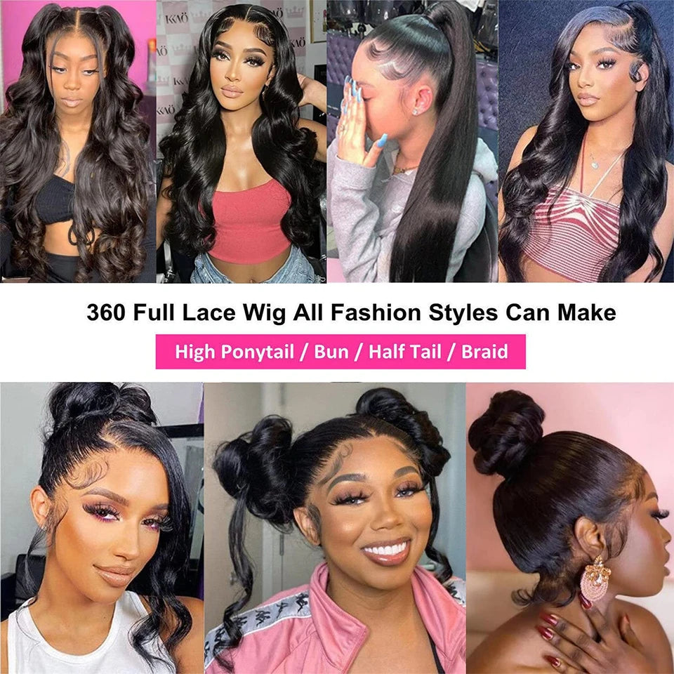 Cheap 360 Lace Front Wigs Human Hair Body Wave Full Lace Frontal Human Hair Wigs Raw Indian Glueless 38Inch HD Lace Front Wig