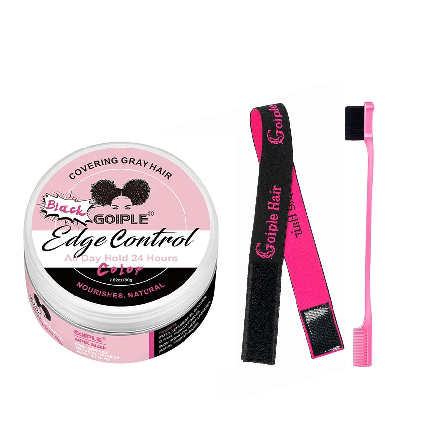 Edge Control Wax for Women Strong Hold Non-greasy Covering Gray Hair Edge Styling Gel for Black No Flaking Hairstyles Pomade