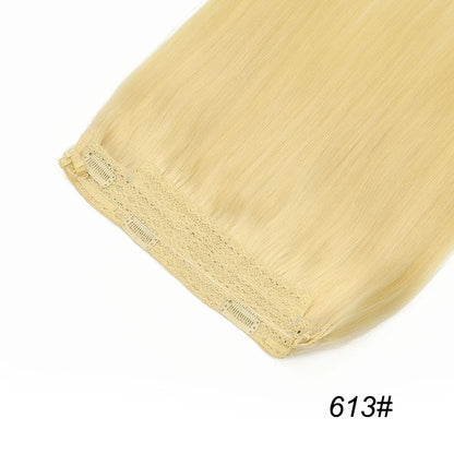 80G Fish Line Human Hair Extensions Straight Halo Clip In Remy Hair Extensions OnePiece Invisible Wire Hair Extension for Women