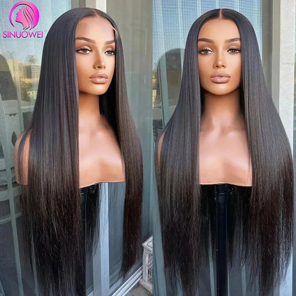 Full Lace Human Hair Straight Wigs Brazilian Transparent Lace Frontal Human Hair Wigs For Women Pre Plucked Remy Hair