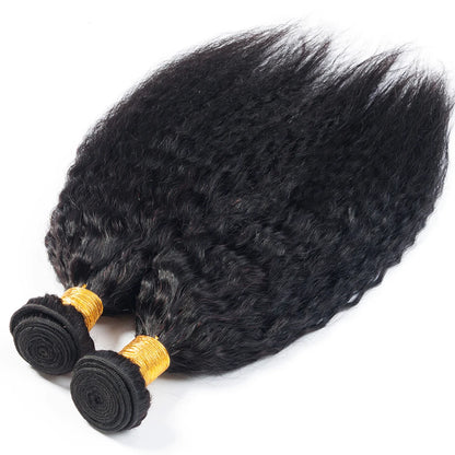 30 Inch Kinky Straight Bundles Human Hair Brazilian Natural Black Yaki Hair 1/3/4 Bundles Deal Yaki Straight Human Hair Bundles