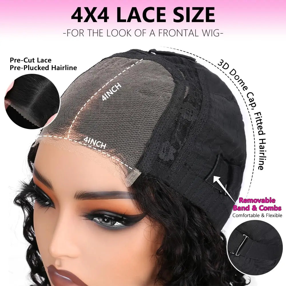 Glueless Wigs Human Hair Wear Go Bob Wigs Straight Lace Front Pre Plucked 13x4 HD Brazilian Transparent Lace Frontal Wig on Sale