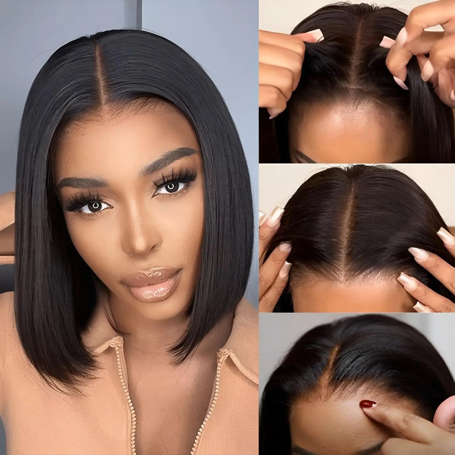 Glueless Wigs Human Hair Wear Go Bob Wigs Straight Lace Front Pre Plucked 13x4 HD Brazilian Transparent Lace Frontal Wig on Sale