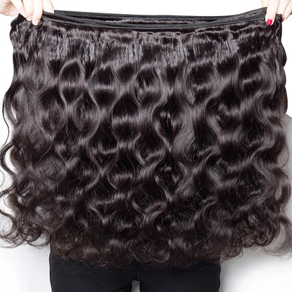 Body Wave Bundle With Frontal 13x4 HD Lace Peruvian 100% Human Hair Extension 3 Bundles With Closure Frontal Natural Color Hair