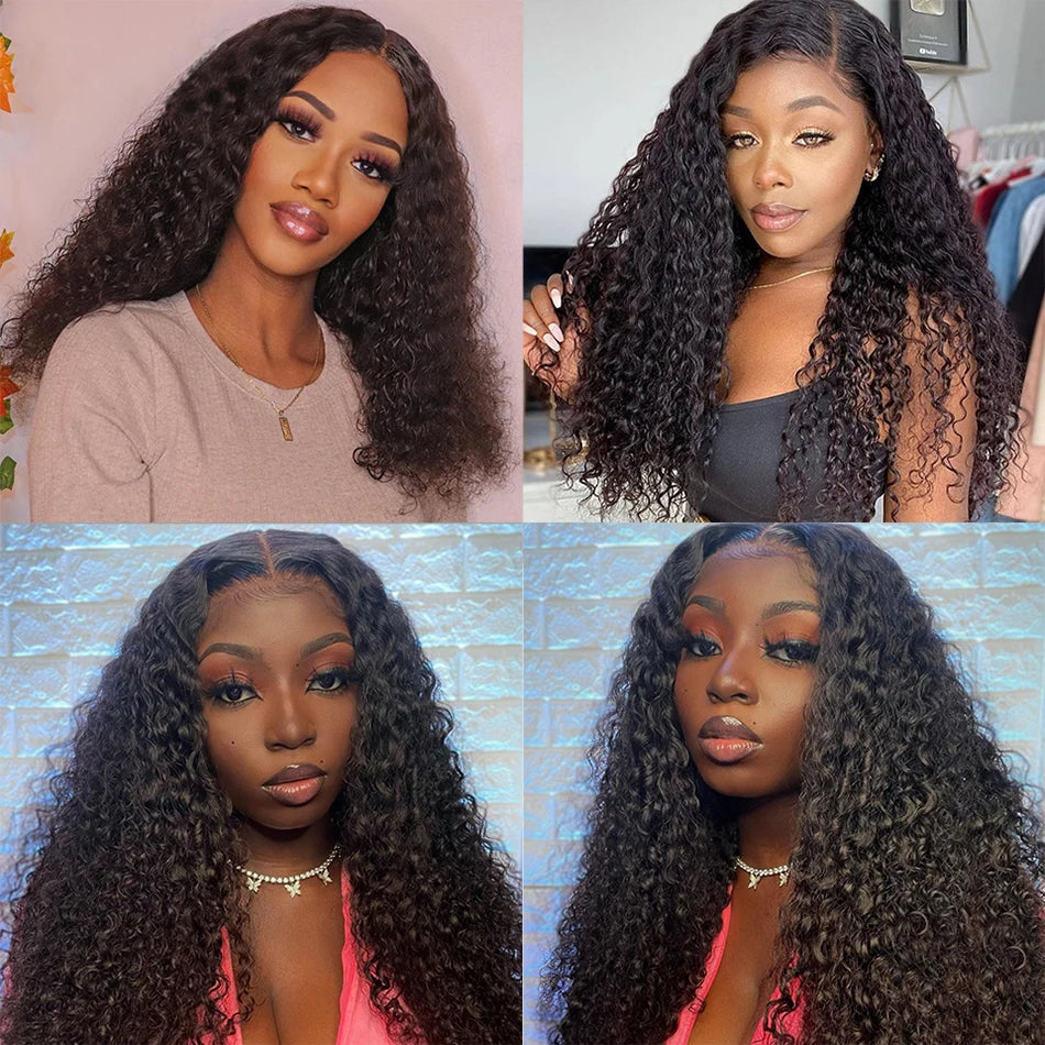 12A Brazilian Afro Kinky Curly Bundles With Closure Human Hair Bundles With Frontal Loose Deep Wave Hair Bundles With Closure