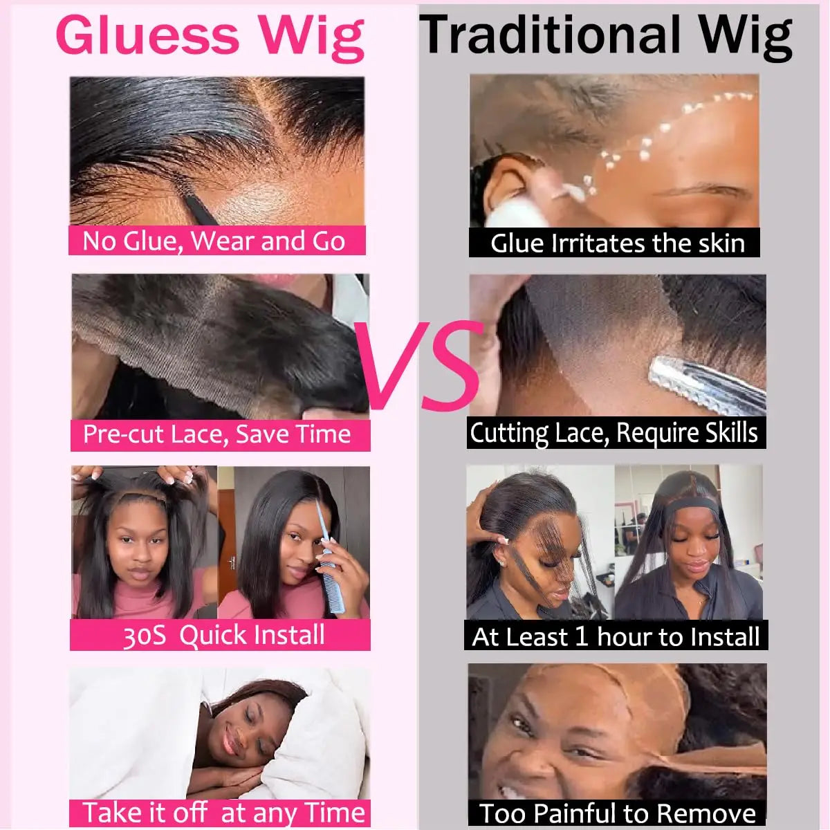 Glueless Wigs Human Hair Wear Go Bob Wigs Straight Lace Front Pre Plucked 13x4 HD Brazilian Transparent Lace Frontal Wig on Sale
