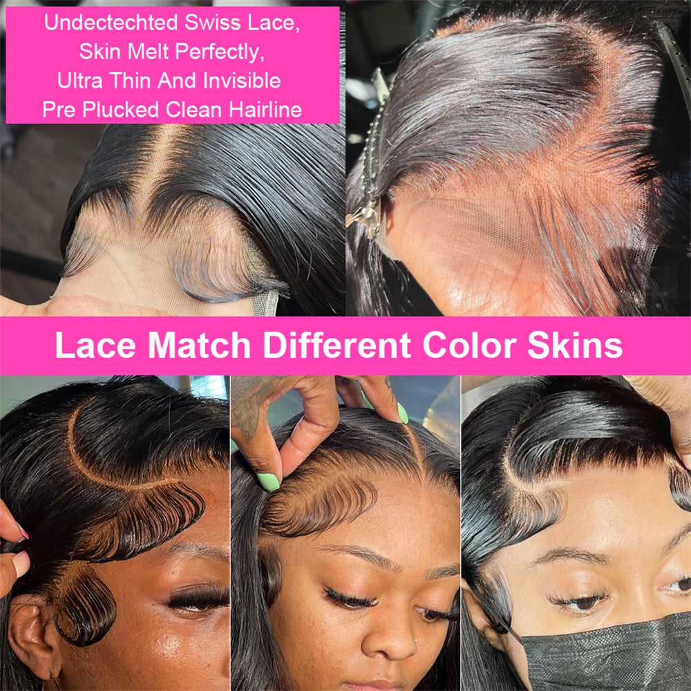 Closure With Bundles 100% Human Hair Body Wave Extensions Frontal 13x4 Lace Closure Peruvian Hair Thick And Smooth Black Color