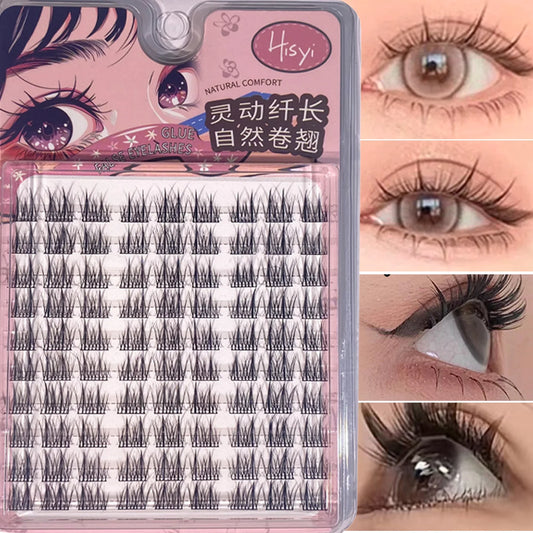 3D DIY Segment False Eyelashes – Glue-Free, Easy Wear, Reusable Cluster Lashes for Natural Korean Look & Eye-Enlarging Daily Mak