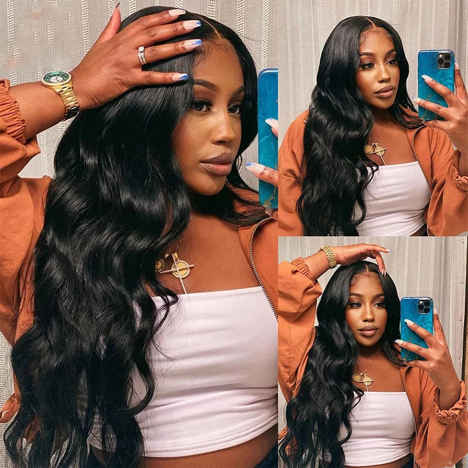 Body Wave Bundle With Frontal 13x4 HD Lace Peruvian 100% Human Hair Extension 3 Bundles With Closure Frontal Natural Color Hair