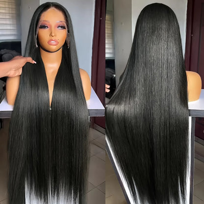 Straight Bundles Human Hair with Frontal Closure Brazilian 100% Human Hair Bundles with 13x4 Lace Frontal Virgin Weave 3 Bundles