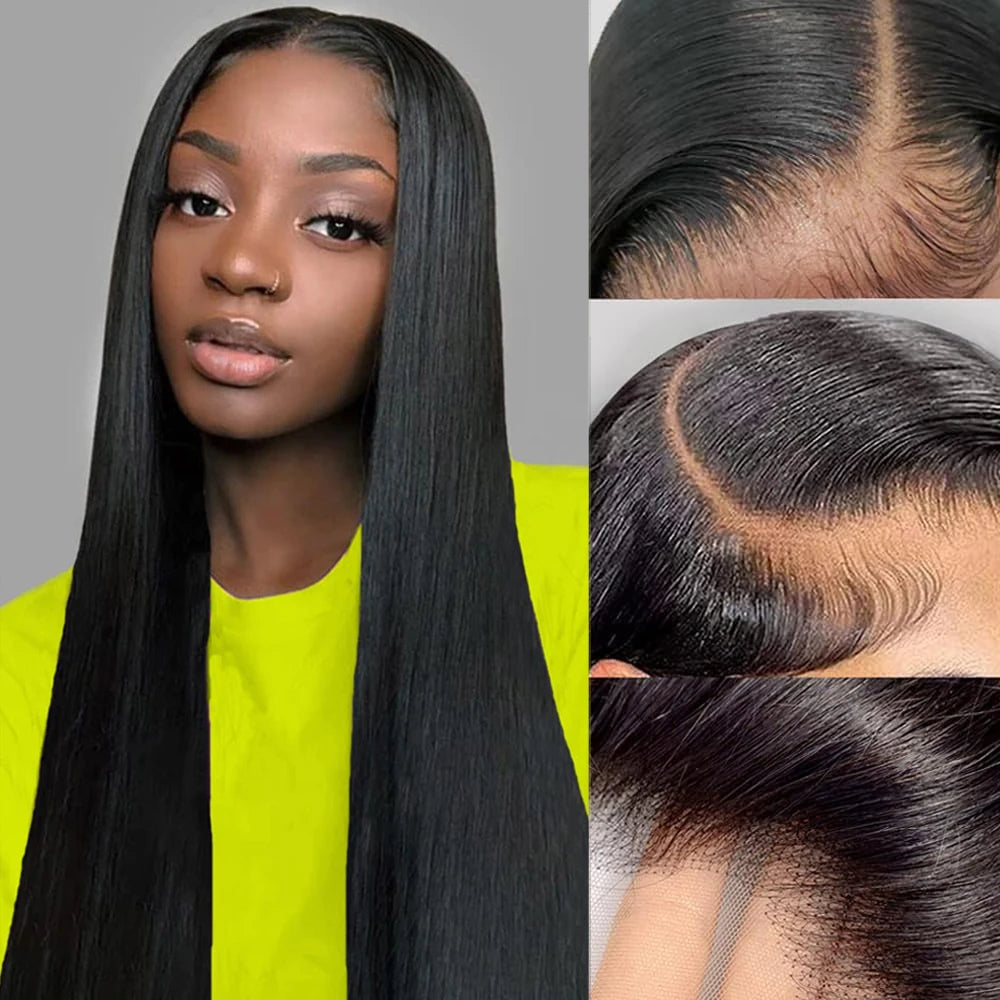 30 Inch Long Straight Synthetic Lace Front Wig Natural Black Wear And Go Glueless Wig 13X4 Synthetic Lace Front Wigs for Women