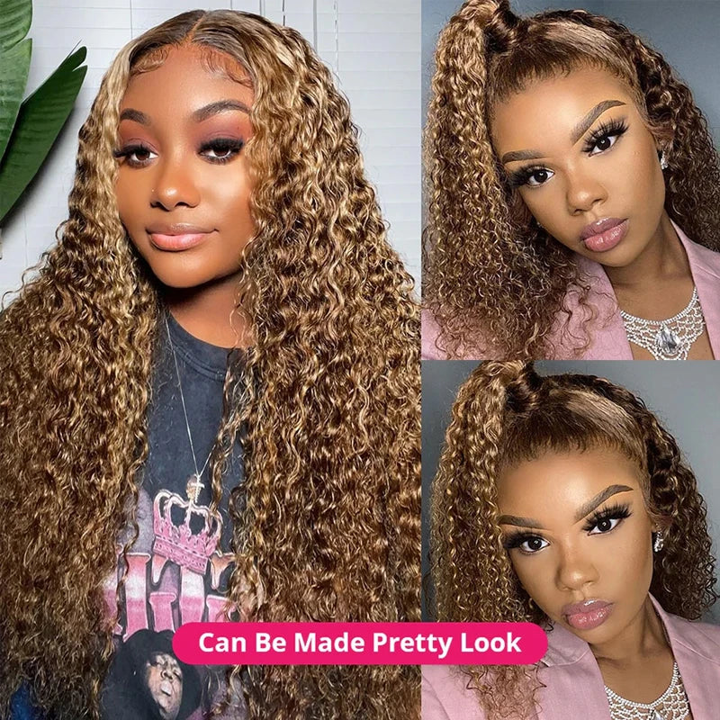 Deep Wave Bundles 4/27 Highlight 100% Brazilian Virgin Human Hair Bundles Extensions Weave Honey Blonde Brown Colored Weavings