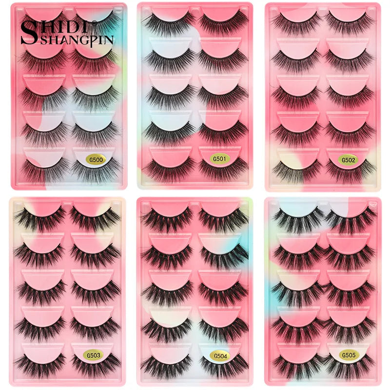 5 Pairs 3d mink eyelashes eyelash extension natural false eyelashes volume dramatic 3d lashes maquillaje mink cilios makeup tool