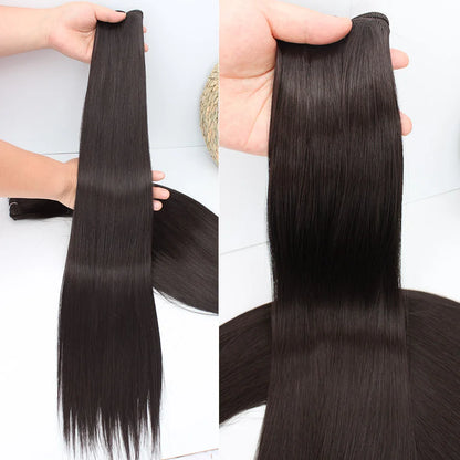 Bio Straight Hair Bundles 26" Natural Soft Heat Resistant Fiber Synthetic Fiber Hair Extensions Protein Straight Hair Weave