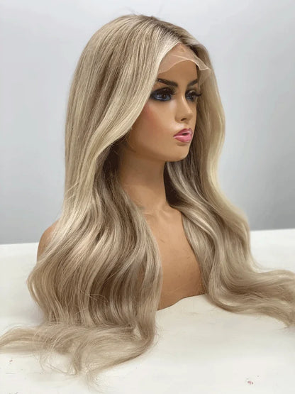 Blonde balayage full lace wigs Synthetic hair wig custom wigs lace front wigs blonde Cosplay For Women lace wigs glueless wigs