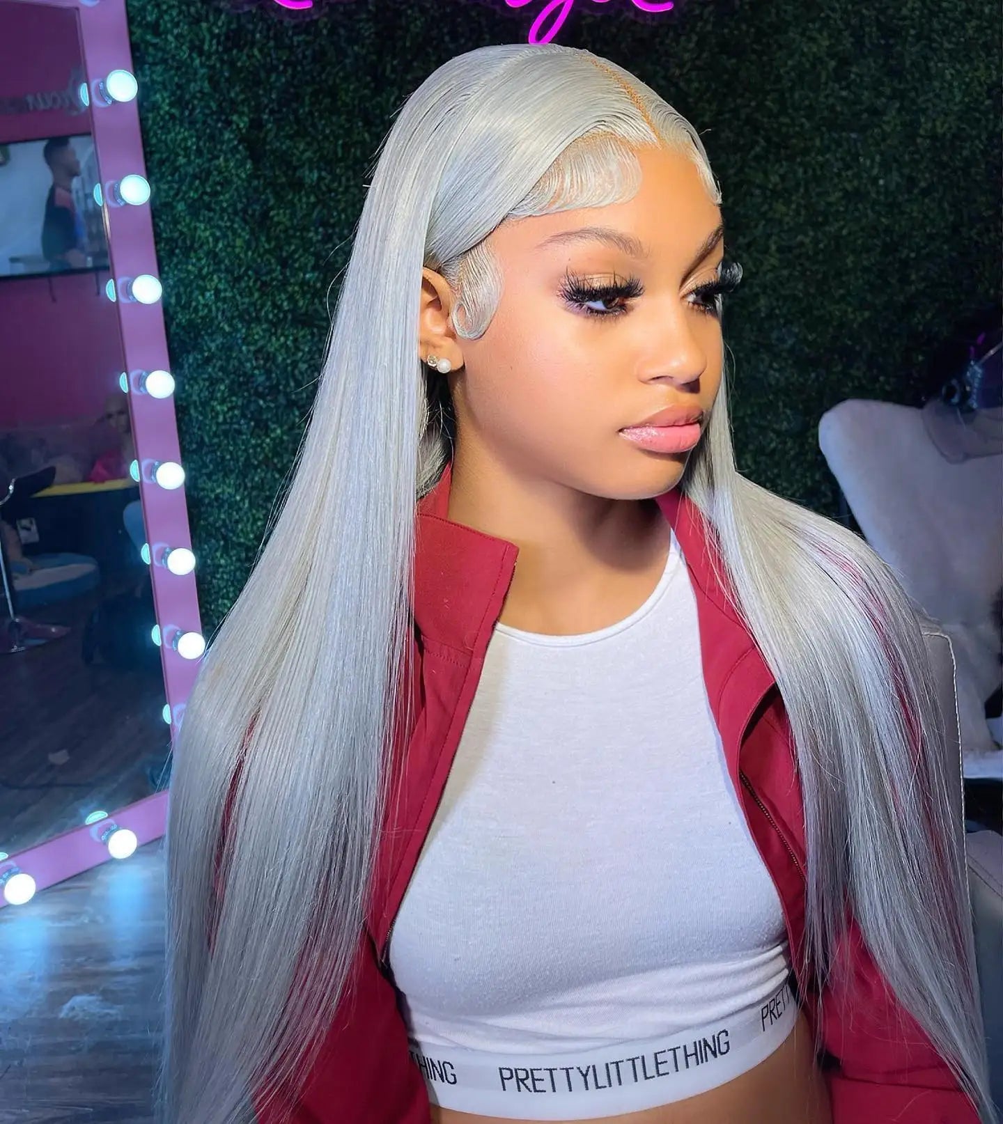 Full Lace Wigs Silver Grey 613 Colored 13x6 HD Transparent Lace Frontal Wigs Human Hair Wig  For Black Women Brazilian Remy Hair